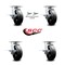 Service Caster 6 Inch Kingpinless Rubber on Steel Wheel Caster Brakes 2 Swivel Locks SCC, 4PK SCC-KP30S620-RSR-SLB-BSL-2-SLB-2 - alternate 2